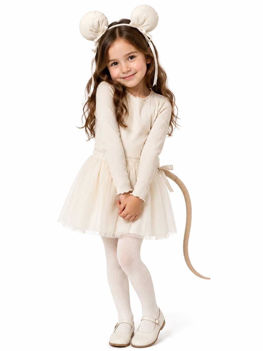 Handmade mousse Cream Headband and tail.